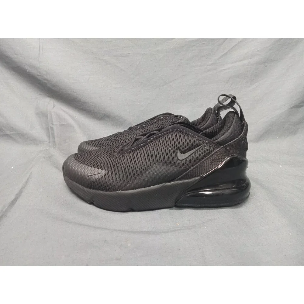 Nike Air Max 270 (PS) Sneakers Mesh Triple Black Size 1.5Y BRAND NEW NO BOX! - Picture 5 of 10